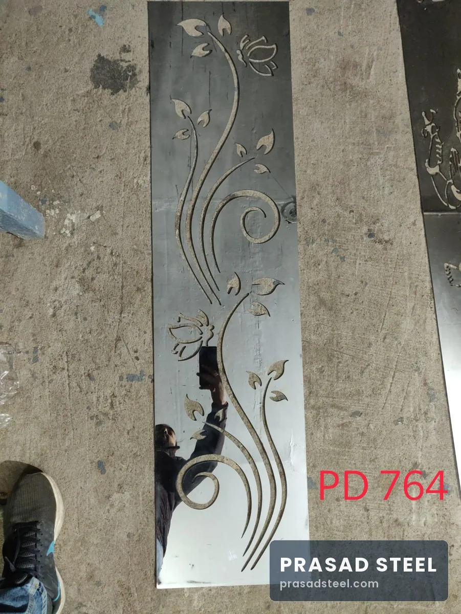 Floral laser-cut stainless steel panel PD764 JSL 304 Kanpur