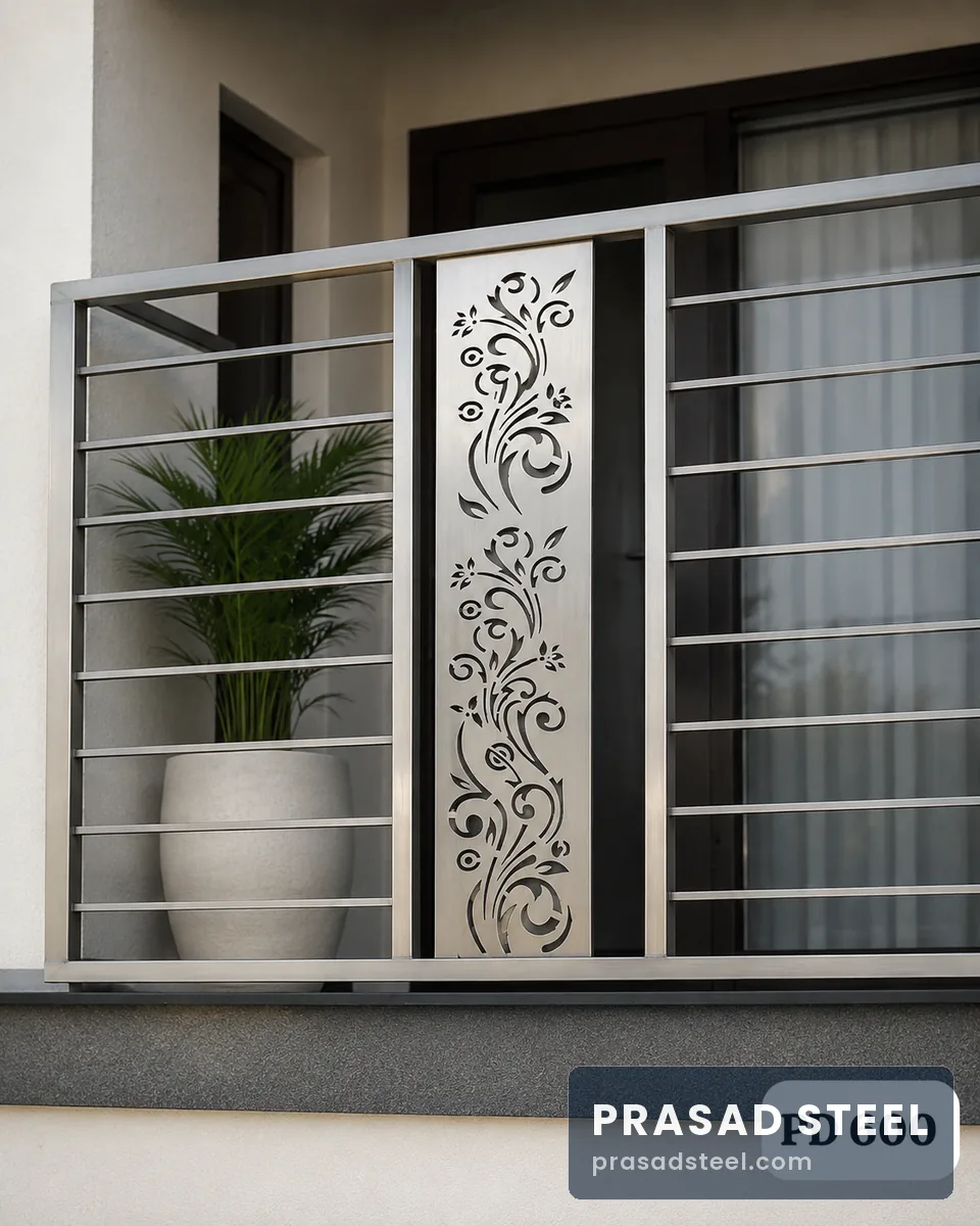 Stainless steel balcony railing design, Kanpur