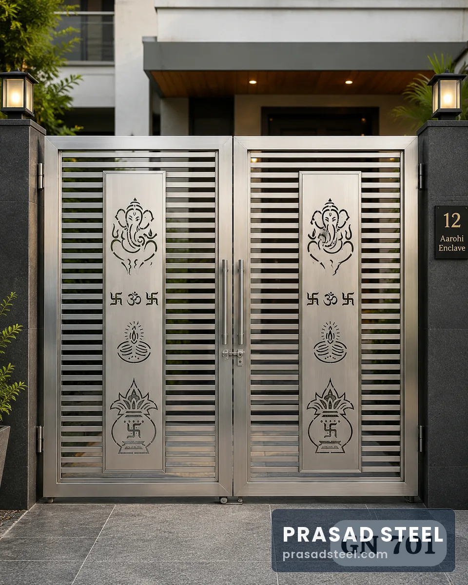 Designer stainless steel main gate, Kanpur